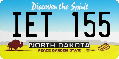 ND license plate IET155