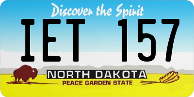 ND license plate IET157