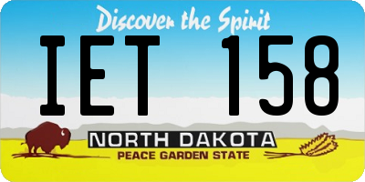 ND license plate IET158