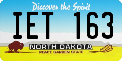ND license plate IET163