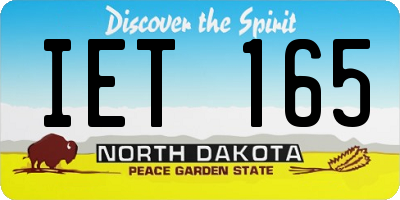 ND license plate IET165