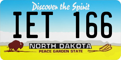 ND license plate IET166