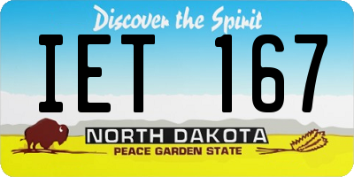 ND license plate IET167