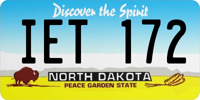 ND license plate IET172