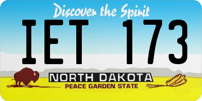 ND license plate IET173