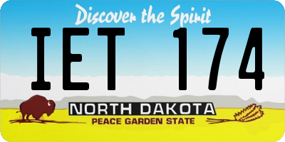 ND license plate IET174