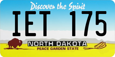 ND license plate IET175