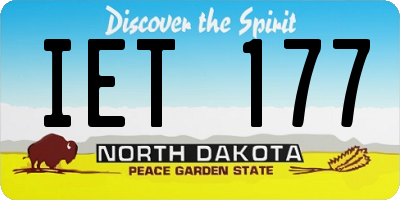 ND license plate IET177