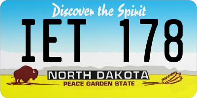 ND license plate IET178