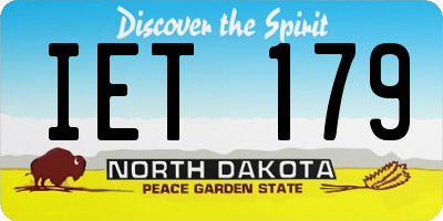 ND license plate IET179