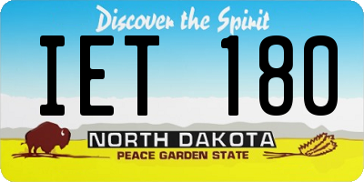 ND license plate IET180