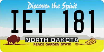 ND license plate IET181