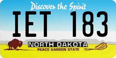 ND license plate IET183