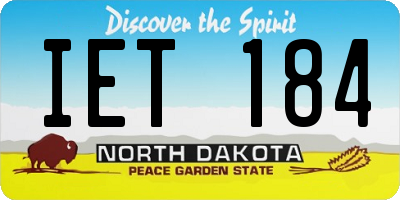 ND license plate IET184