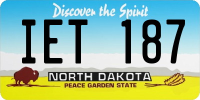 ND license plate IET187
