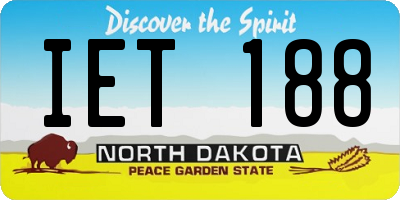 ND license plate IET188