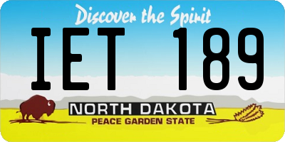 ND license plate IET189