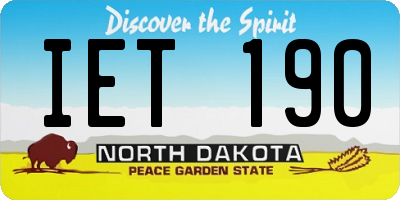 ND license plate IET190