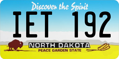 ND license plate IET192