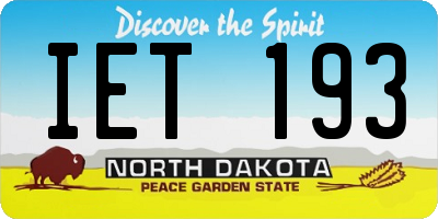 ND license plate IET193