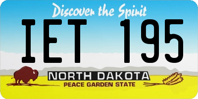 ND license plate IET195
