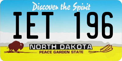 ND license plate IET196