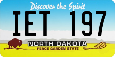 ND license plate IET197
