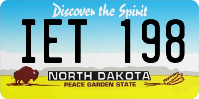 ND license plate IET198