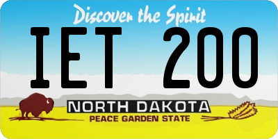ND license plate IET200