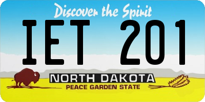 ND license plate IET201