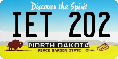 ND license plate IET202