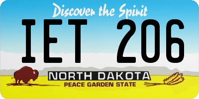 ND license plate IET206