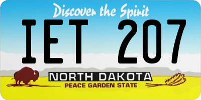 ND license plate IET207