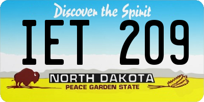 ND license plate IET209