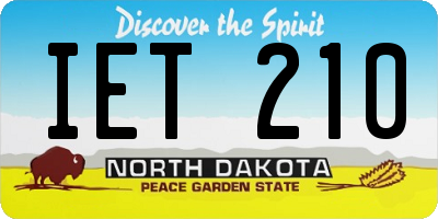 ND license plate IET210