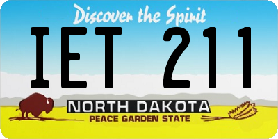 ND license plate IET211