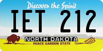 ND license plate IET212
