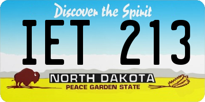 ND license plate IET213