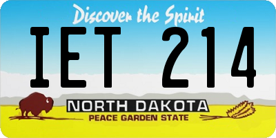 ND license plate IET214