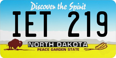 ND license plate IET219