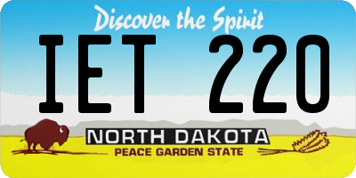 ND license plate IET220