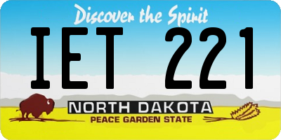 ND license plate IET221