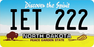 ND license plate IET222