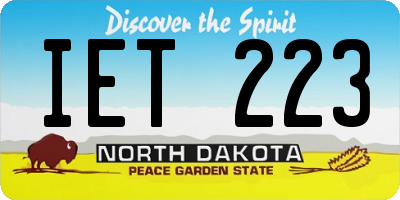 ND license plate IET223