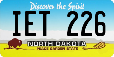 ND license plate IET226