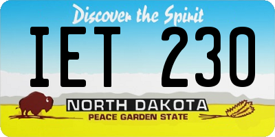 ND license plate IET230