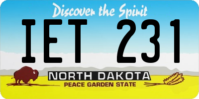 ND license plate IET231