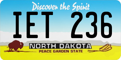 ND license plate IET236