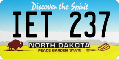 ND license plate IET237