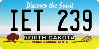 ND license plate IET239